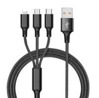 USB кабель 3в1, Type-C,  micro-usb, lightning.