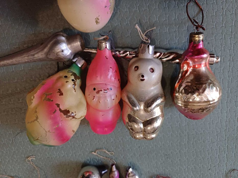 Радянські вінтажні Ялинкові прикраси іграшки СРСР Ялинка Дід Мороз