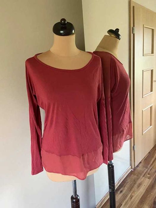bordo brąz vero moda bluzka siateczka l xl