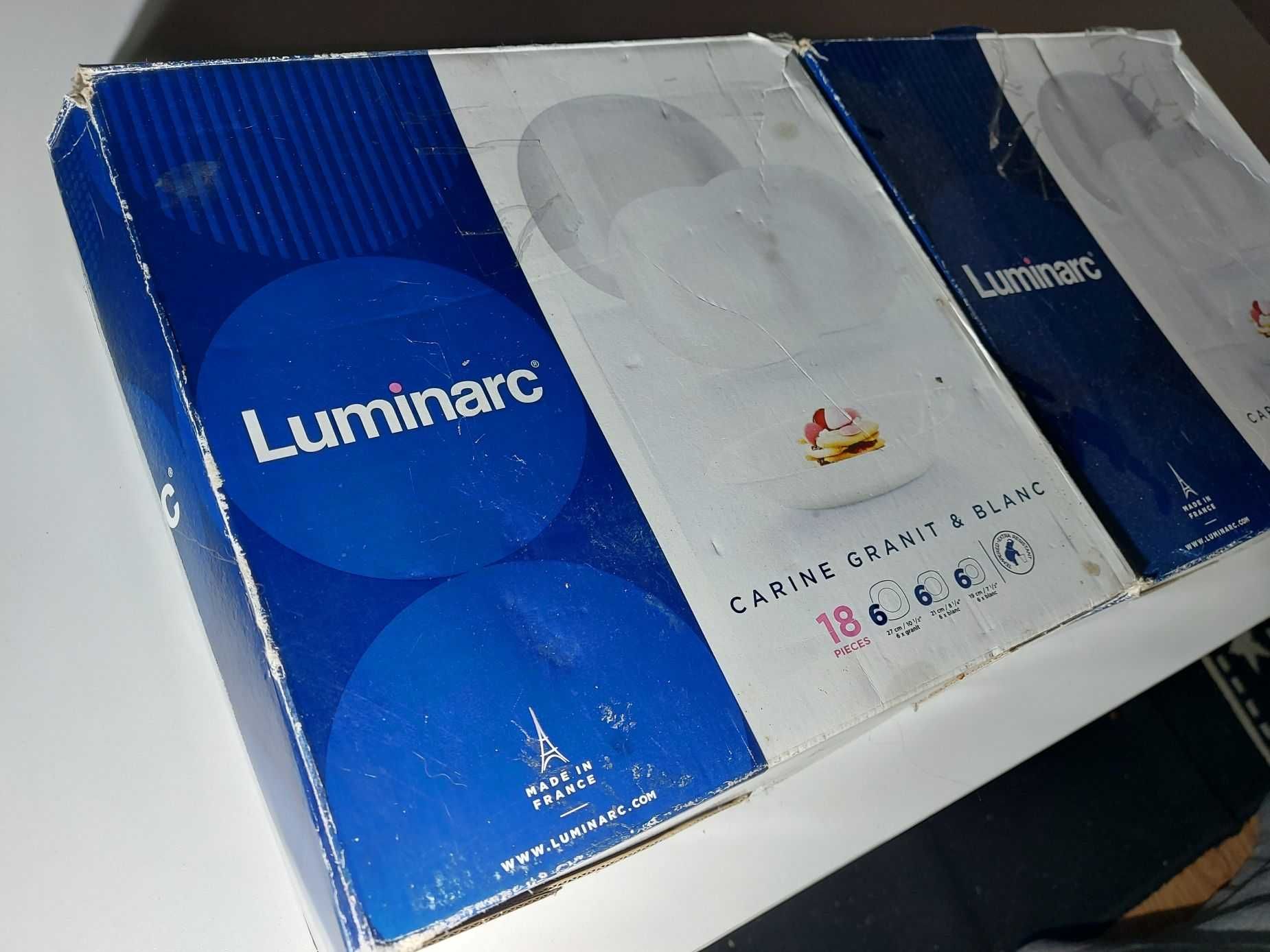 Komplet Obiadowy LUMINARC CARINE GRANIT & BLANC  na 12 osob