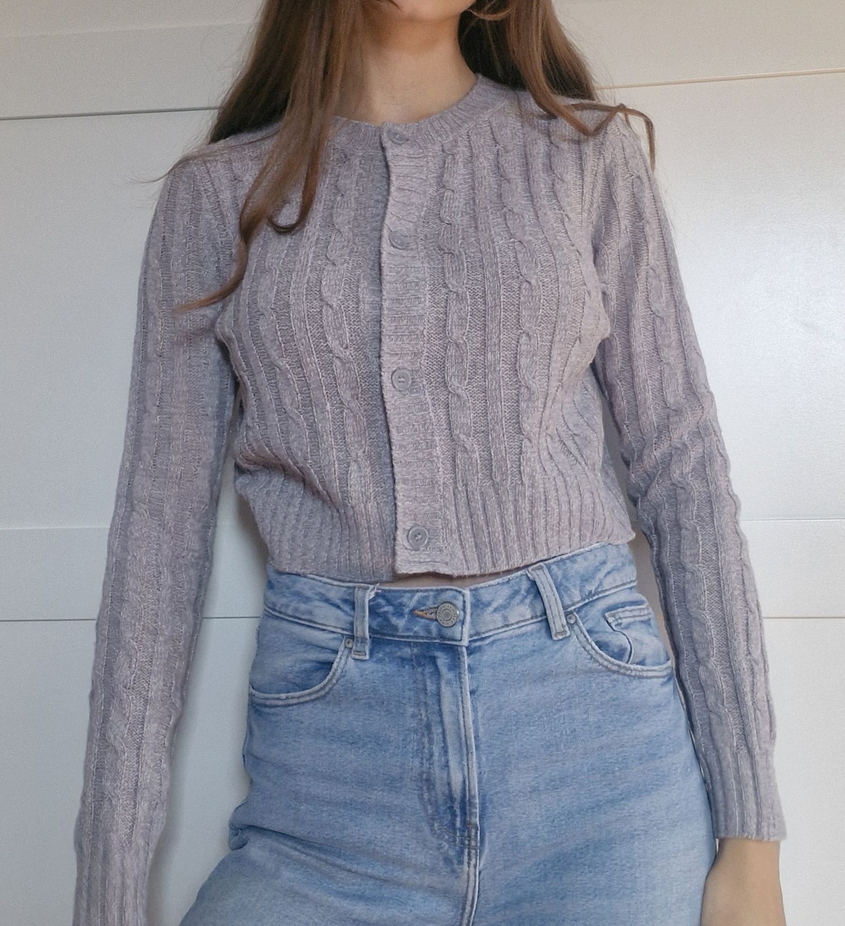 Sweter szary H&M guziki rozmiar S
