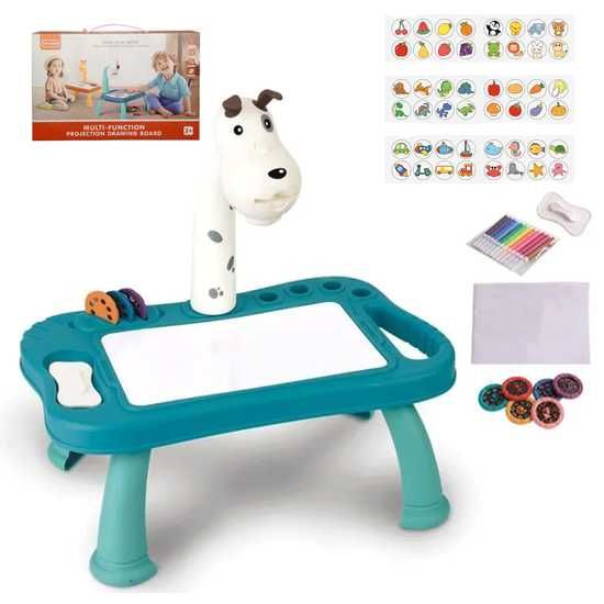 Projektor do Rysowania Podświetlana Tablica Pies dla Dzieci z Puzzlami
