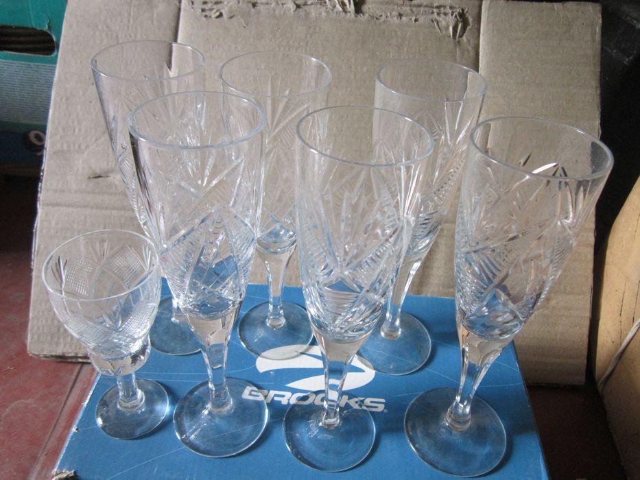 Хрустальные фужеры под шампанское ссср 6шт