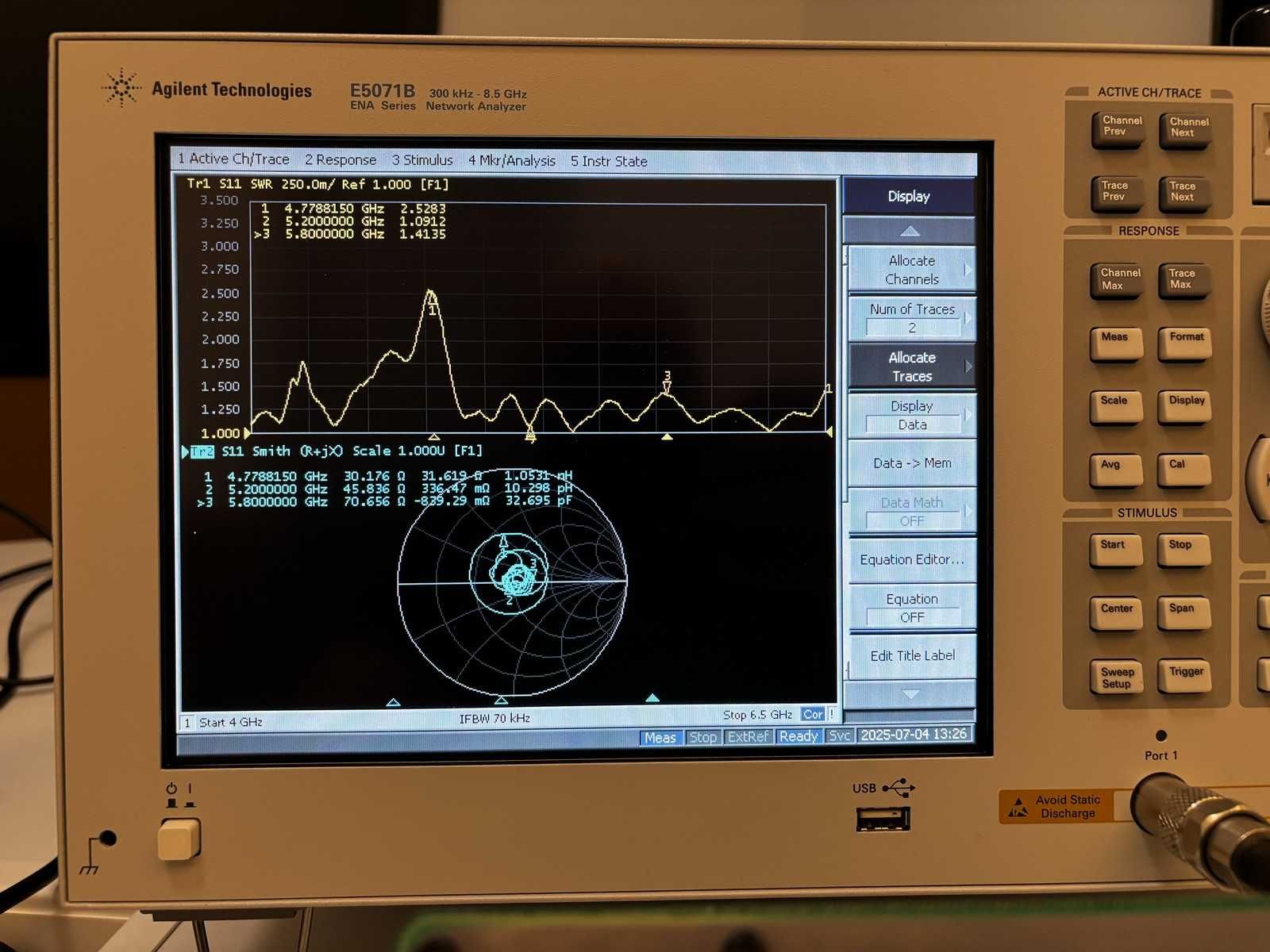 Agilent E5071B ENA Vector Network Analyzer, 300kHz-8.5GHz