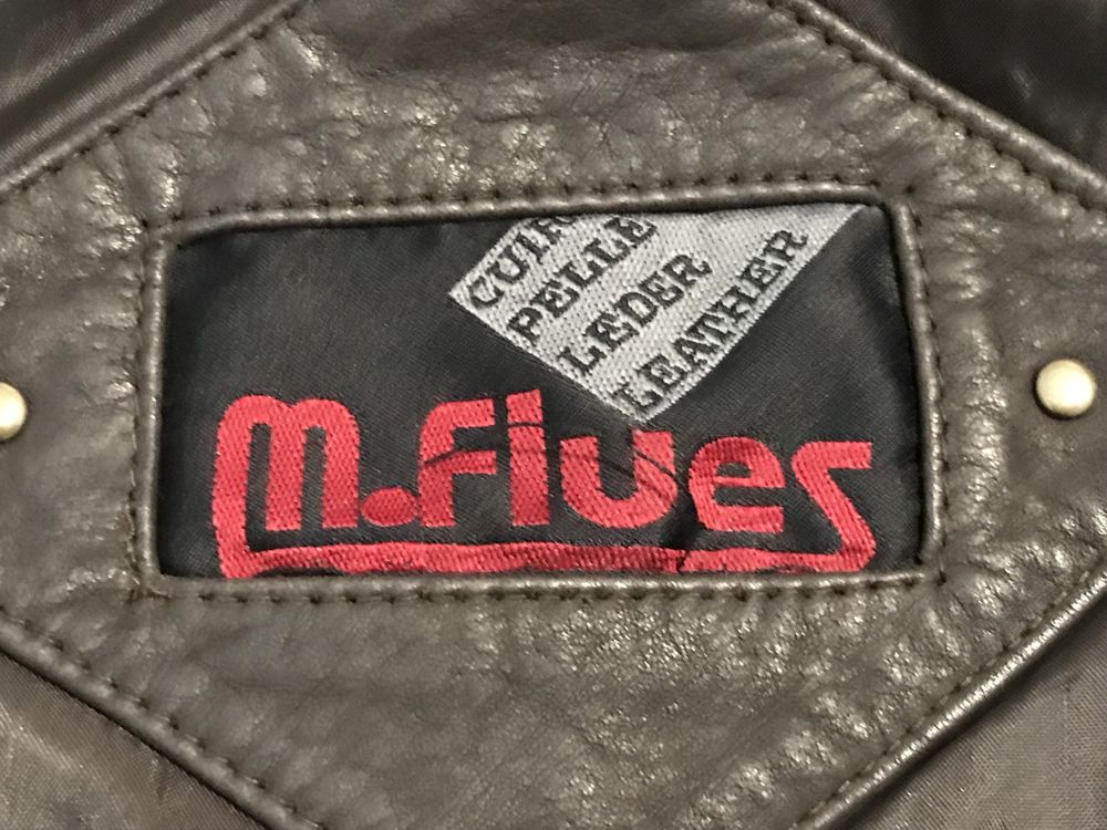 M. Flues ciemny brąz kurtka skórzana 52/ L męska Vintage bardzo miękka