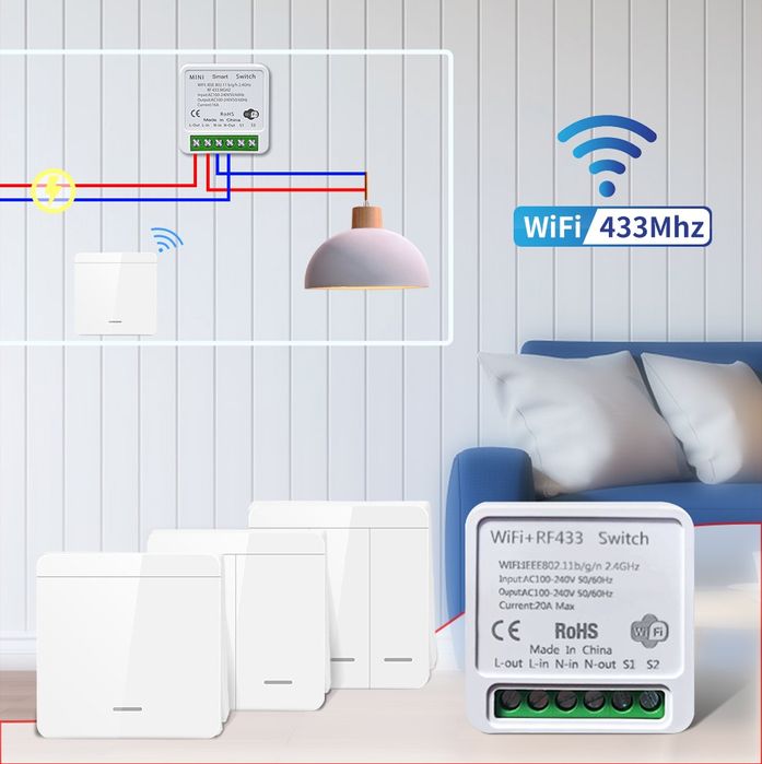 Interruptor WiFi + Rf433mhz
