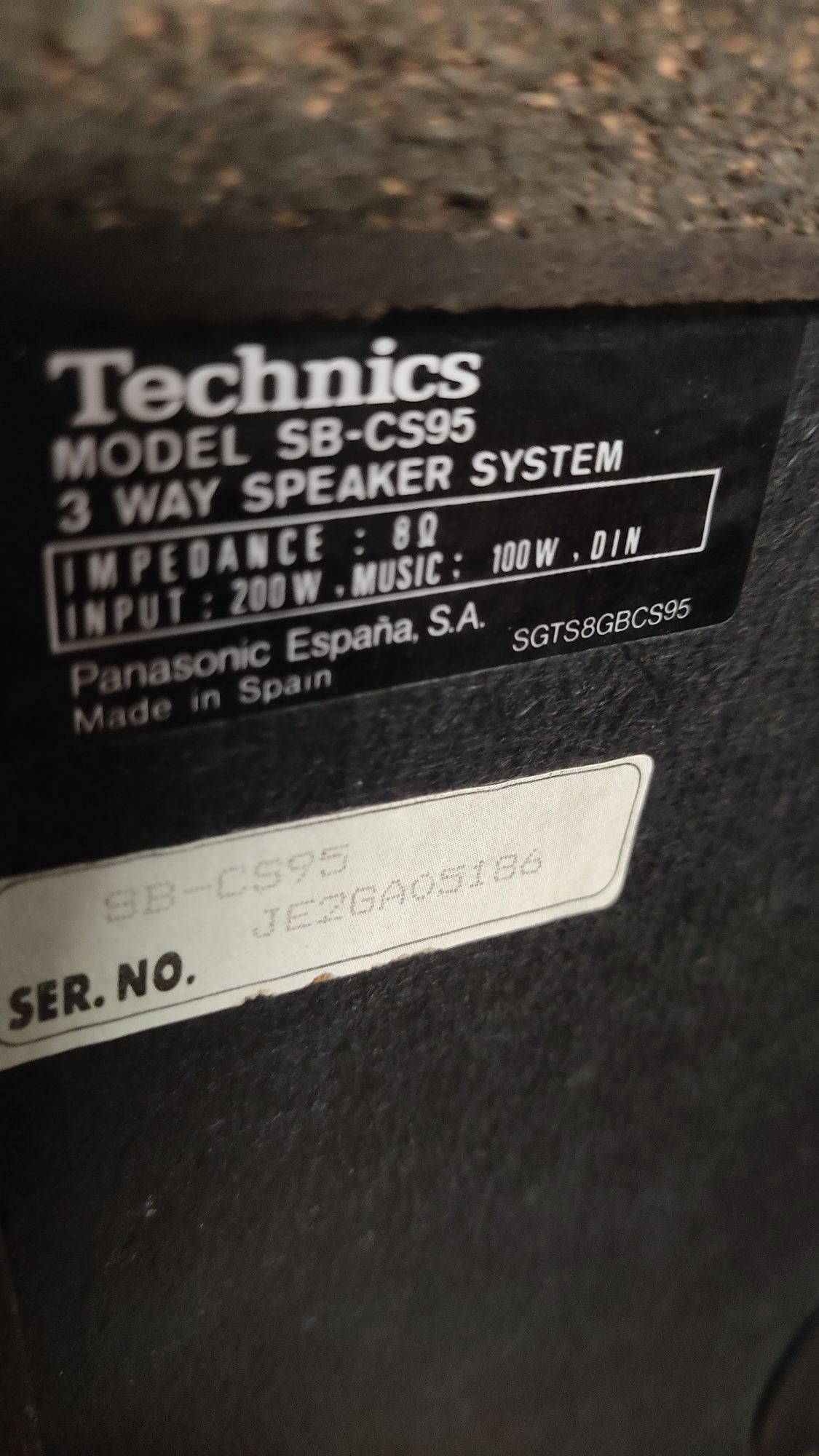 Par de colunas Hifi Technics SB-CS95 200w
