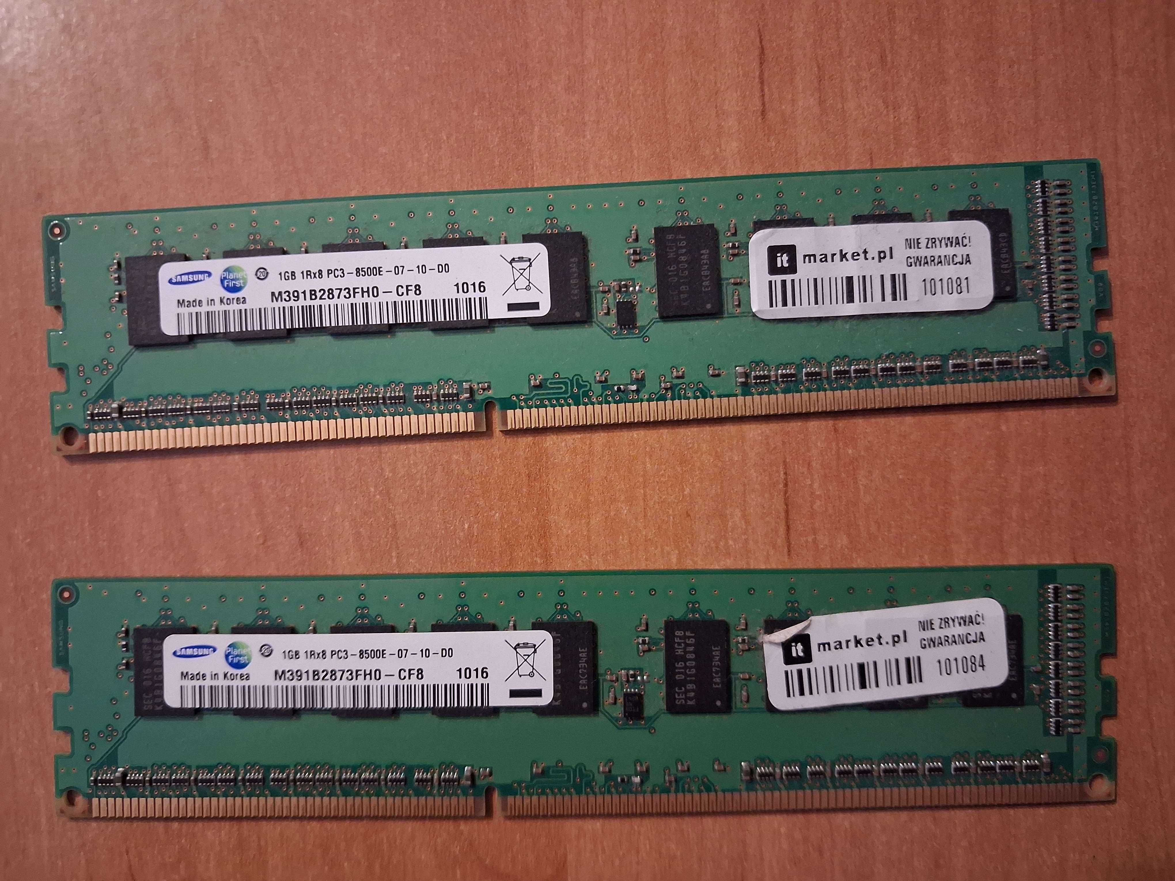 Pamięć RAM ddr3 2x1 GB SAMSUNG