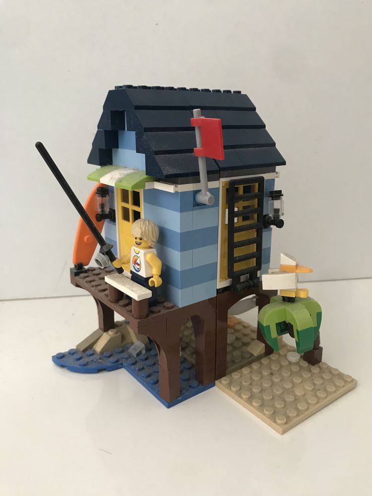 Lego casa de praia surf pesca com aquario