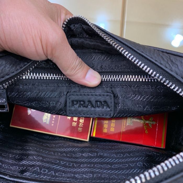 Сумка PRADA мужская барсетка кожаная оригинал черная