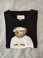 Oryginalna Koszulka t-shirt Gucci czarna z misiem M 38 bawełna