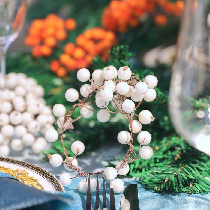 200 szt. sztuczne owoce jagody ozdoby świąteczne DIY białe