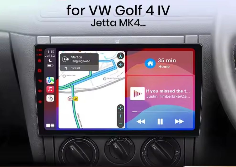 Rádio 9" Android Volkswagen Golf 4 Jetta Mk4 CARPLAY GPS wifi BT NOVO