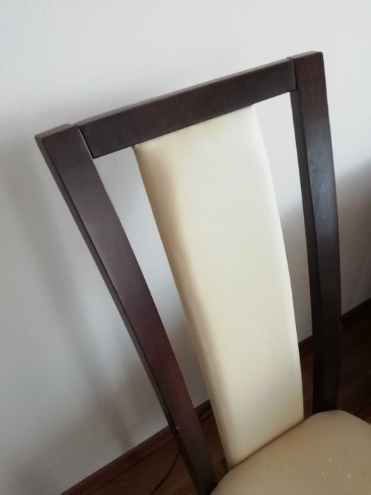 6 eleganckich krzeseł kolor wenge / ecru, do jadalni/salonu (Lublin)