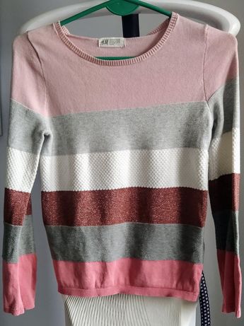 Bluza sweterek Hm 134 140 dla dziewczynki 8 10 lat w paski