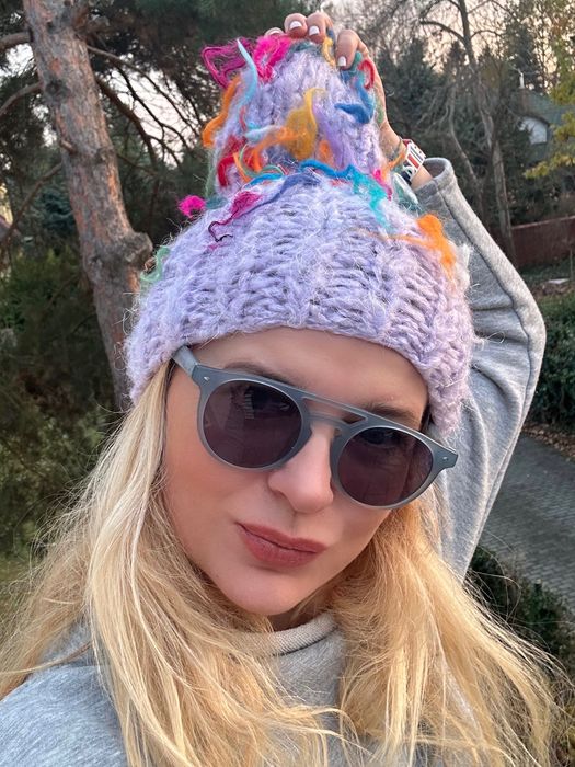 Ręcznie robiona 100% handmade czapka zimowa oryginał unikat