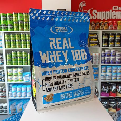 Real Pharm Real Whey 2kg Białko WPC Odżywka Białkowa Masło Orzechowe