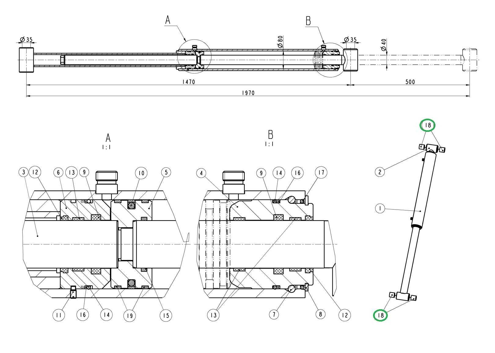 Komplet tulejek ładowacz ZETOR TracLift PROFILINE TL 140/240/340SL