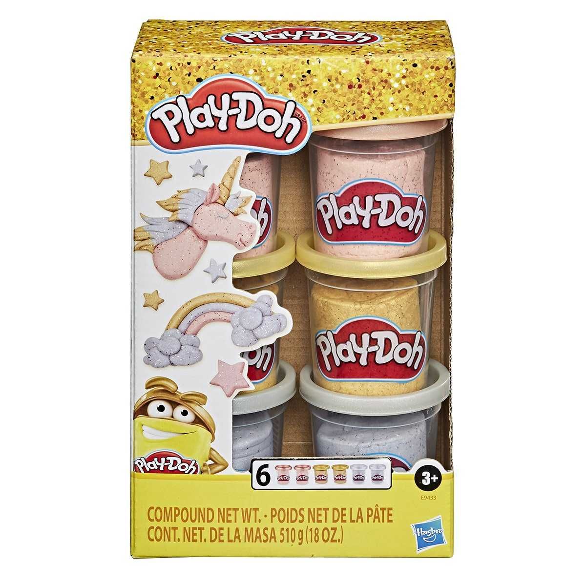 PLAY DOH Ciastolina z Metaliczne Tuby 6-PACK B1