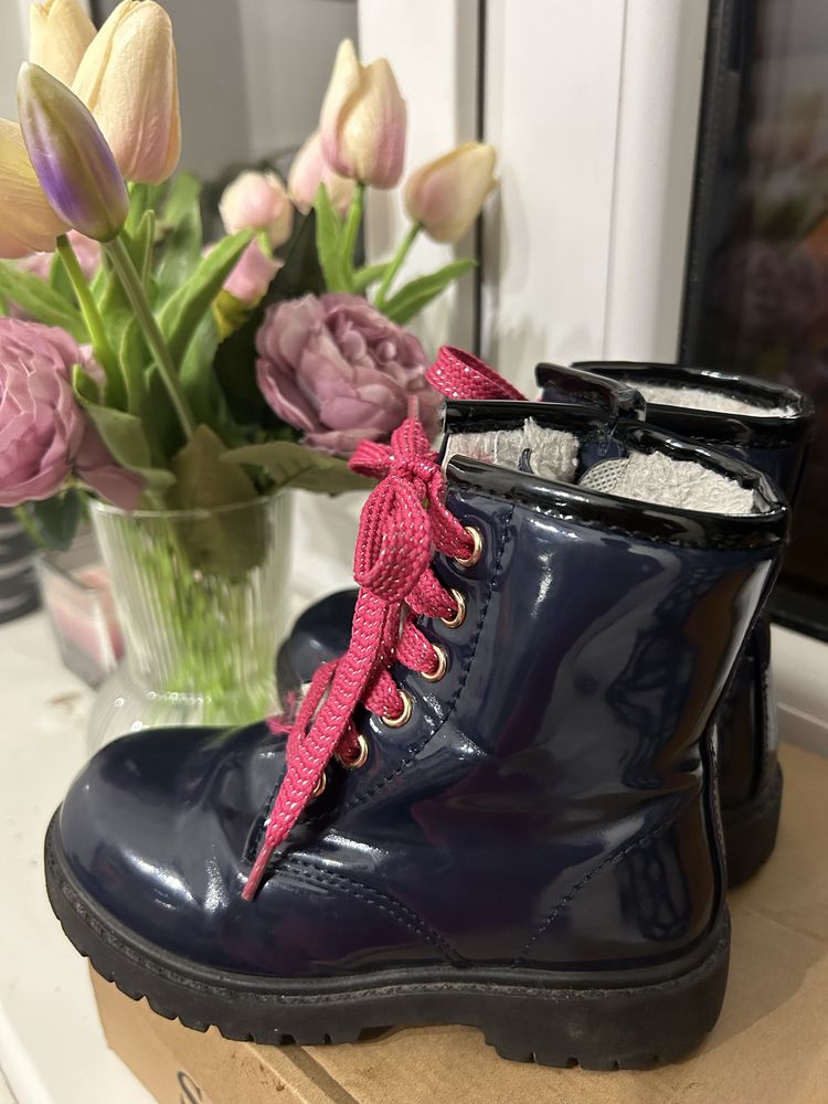Buty zimowe trapery r . 27 granatowe