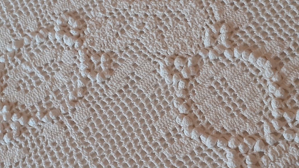 Colcha croché 2,20 x 2 m algodão branca