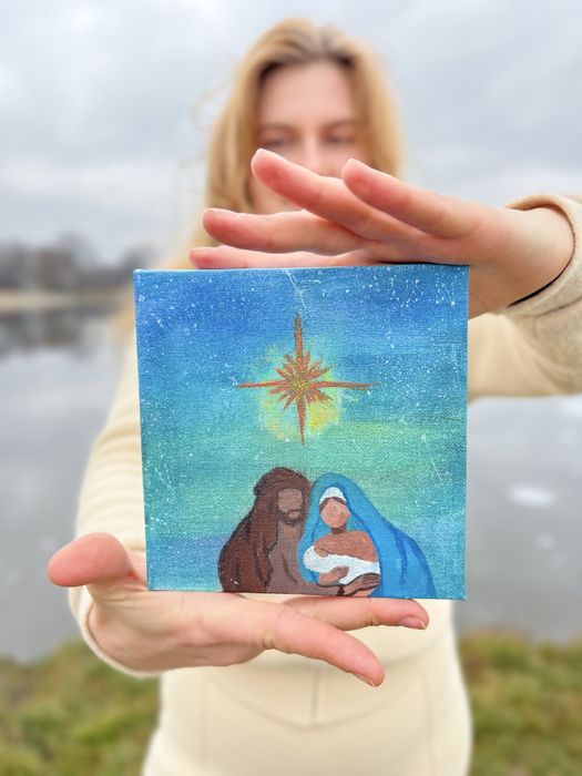 Картина акрилом «Народження Ісуса»