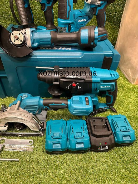 Набір 7в1 Акумуляторний Makita 48V Шурупокрут + Гілкоріз + Болгарка +