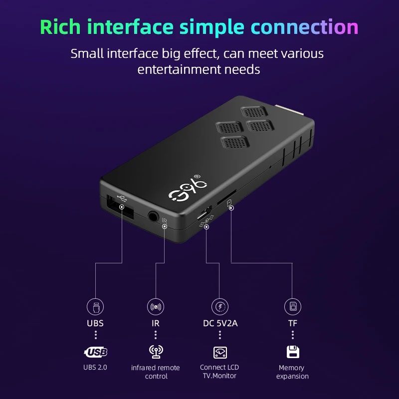 G96 2/8gb tv stick смарт тв android 13 tv тв бокс