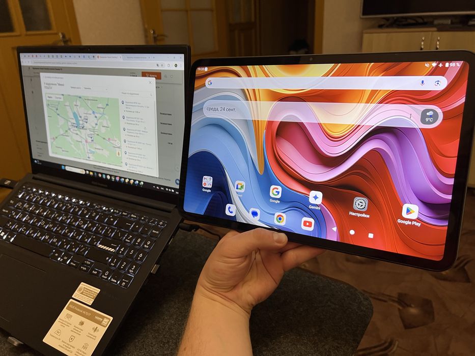 Планшет 14 дюймів 120гц 8/128 g99 android 15 teclast t65 8000mAh odea