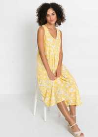 B.P.C sukienka żółta midi wzory r.36