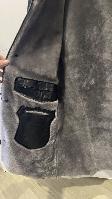 Чоловіча шкіряна зимова куртка