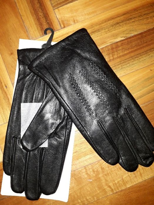 Рукавиці чоловічі перчатки на флісі шкіра