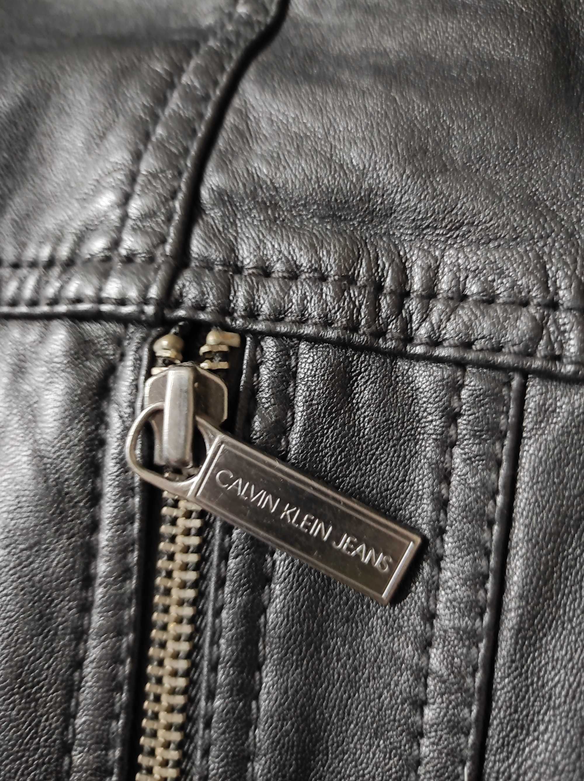-  Calvin Klein Jeans - Kurtka skórzana r. L / XL