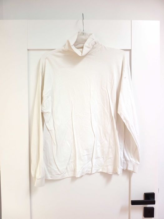 biała bluzka z półgolfem uniseks damska męska 100% bawełniana bawełna