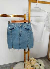 Spódnica mini jeansowa vintage jeans niebieska na lato mini