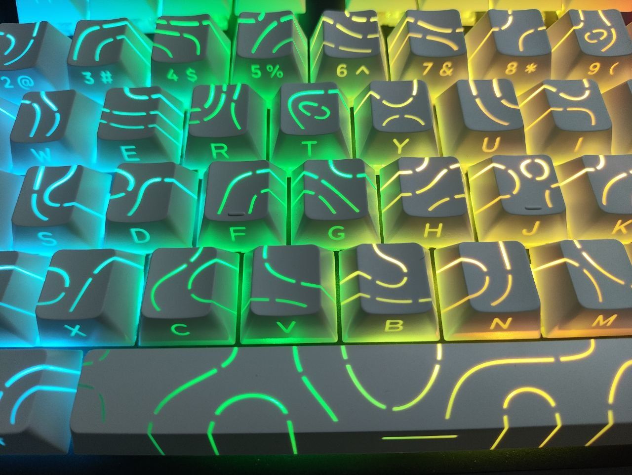 Кейкапи key caps напів прозорі білі 133 шт Cherry PBT пулер