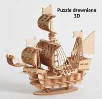 Puzzle drewniane 3D- żaglowiec