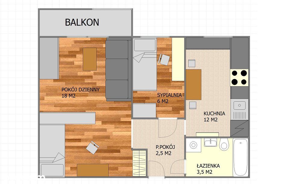 |M-3 z garażem| 42 m2| Dubeczno