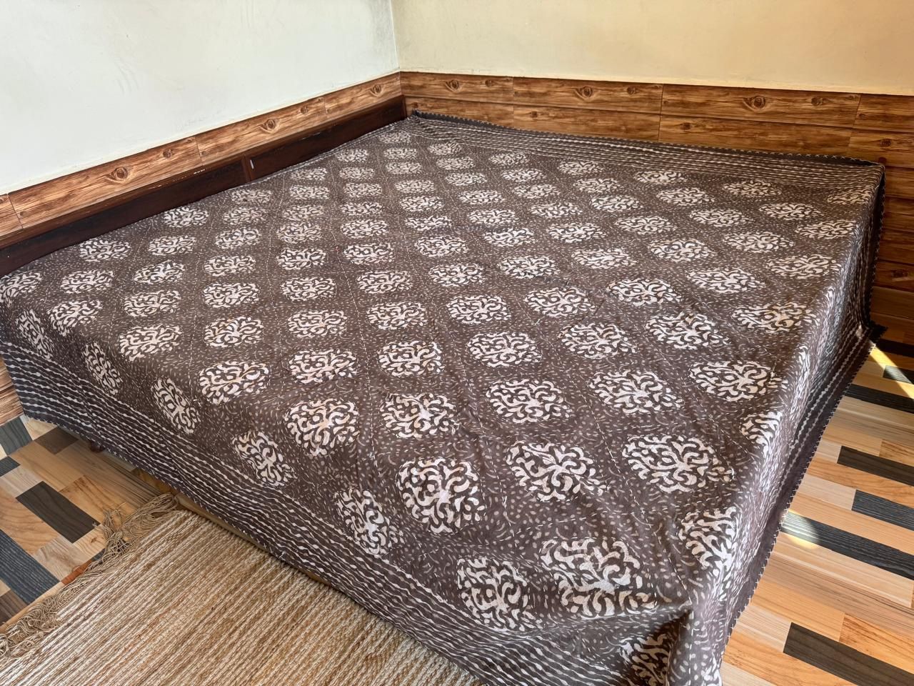 Kapa narzuta bawełniana etno boho Handmade