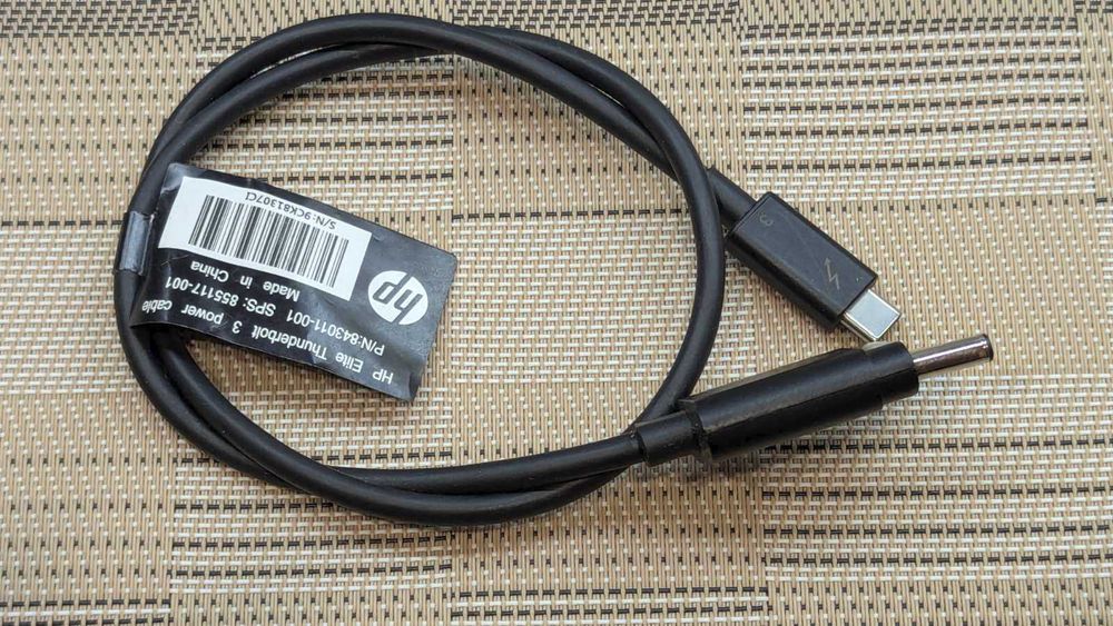 Кабель HP Thunderbolt 3: (AC+USB Type-C to USB Type-C) P/N: 843011-001