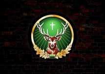 Logo Jagermeister, Podświetlany baner JAGERMAISTER, Lampa, Neon, Szyld