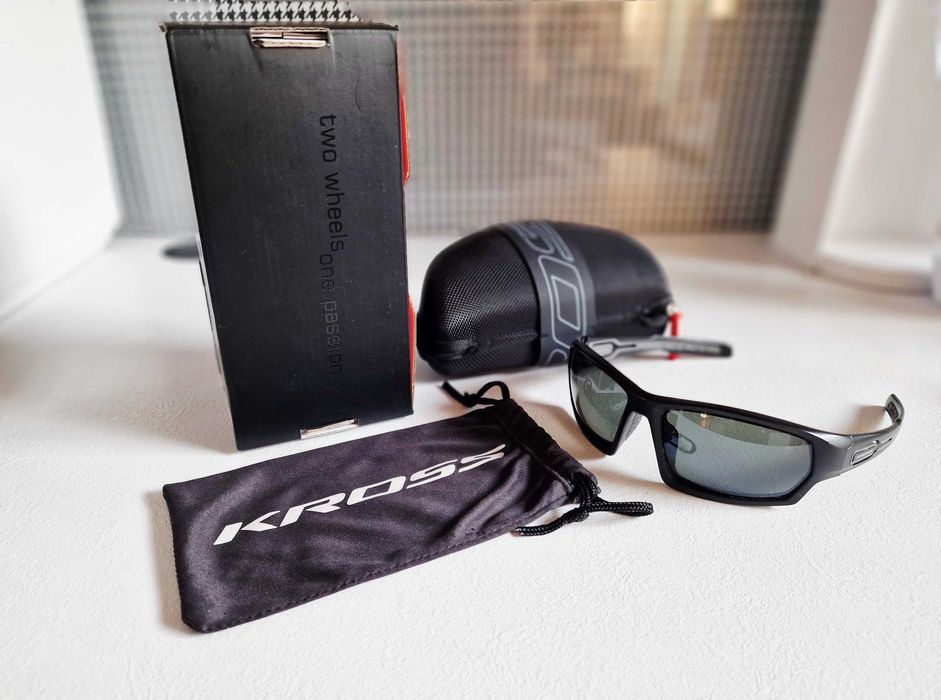 Okulary rowerowe KROSS MOON BLACK z polaryzacją, UV400, anti-fog!