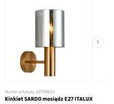 2szt kinkiet Sardo mosiądz E27 ITALUX