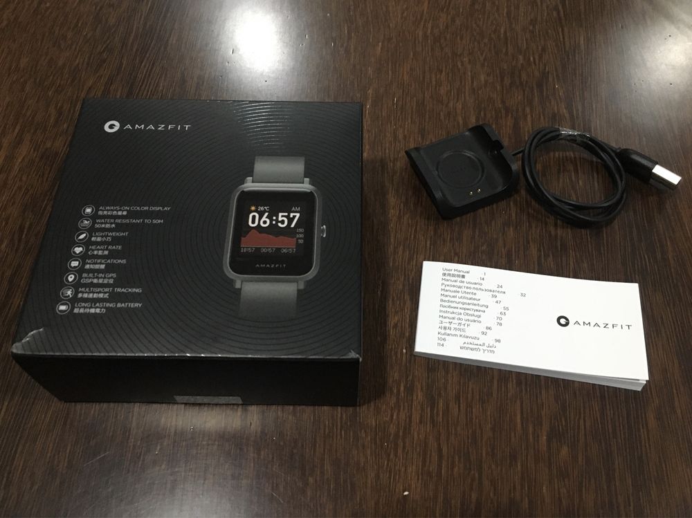 Carregador Amazfit Bip S Black + caixa de origem