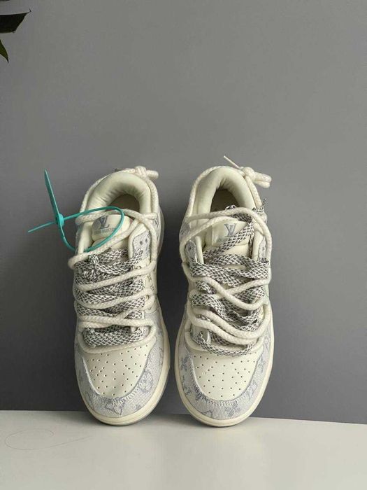 Кросівки Nike SB x Louis Vuitton White Grey найк данк луі віттон сірі