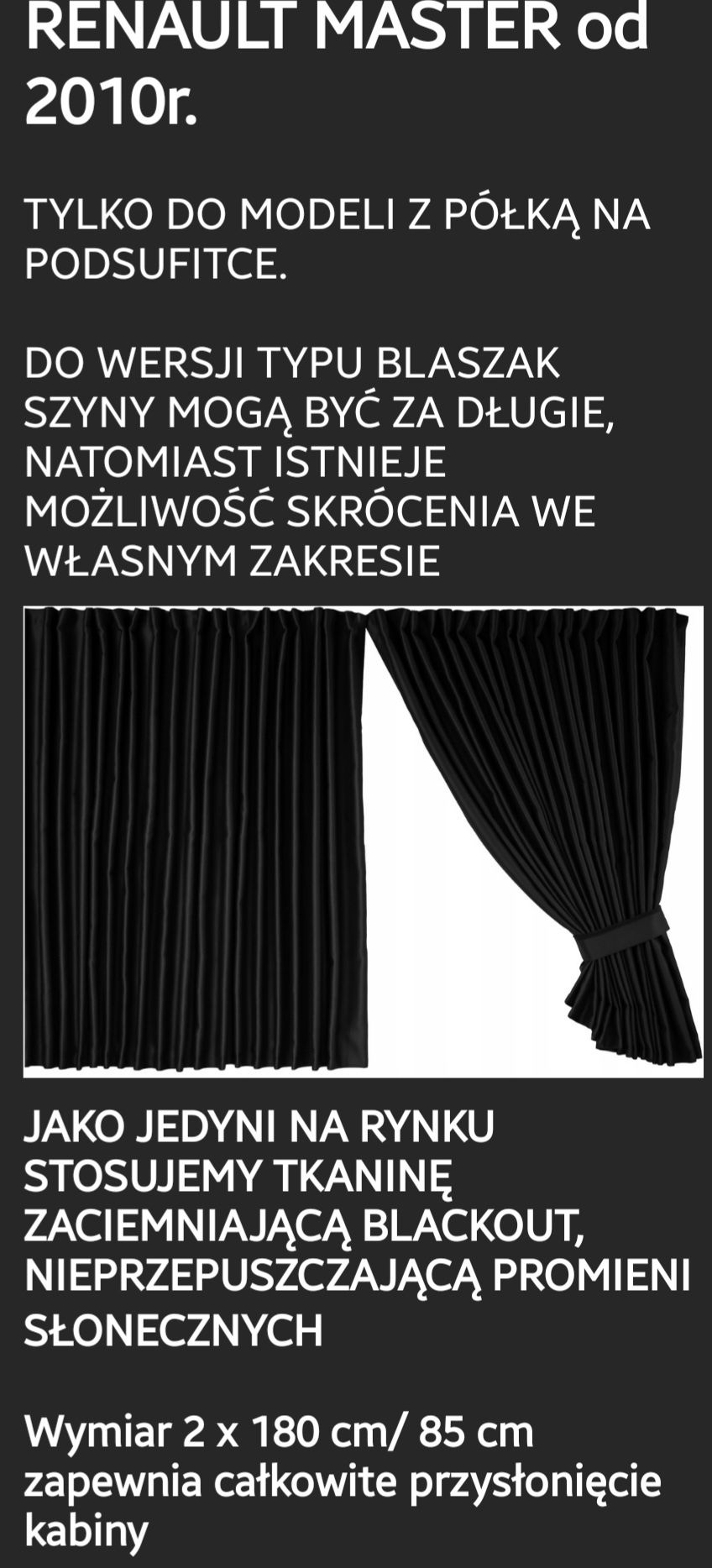 SPRZEDAM Zasłony do busa
