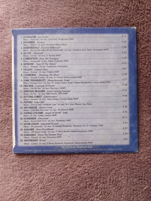 Płyta CD z muzyką typu metal