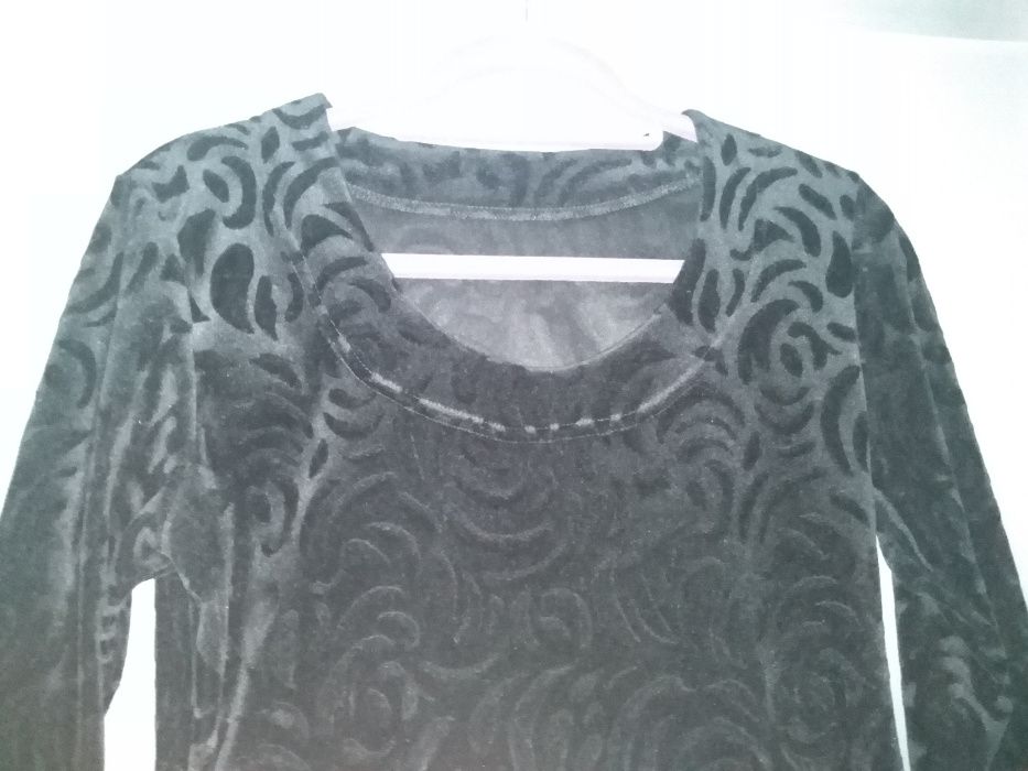 Czarna welurowa sukienka mini rozmiar 36/38 na sylwestra,  święta