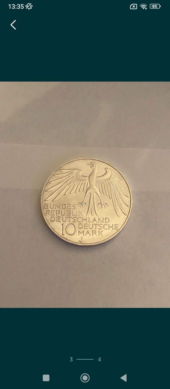 Niemcy RFN 10 marek 1972 srebro