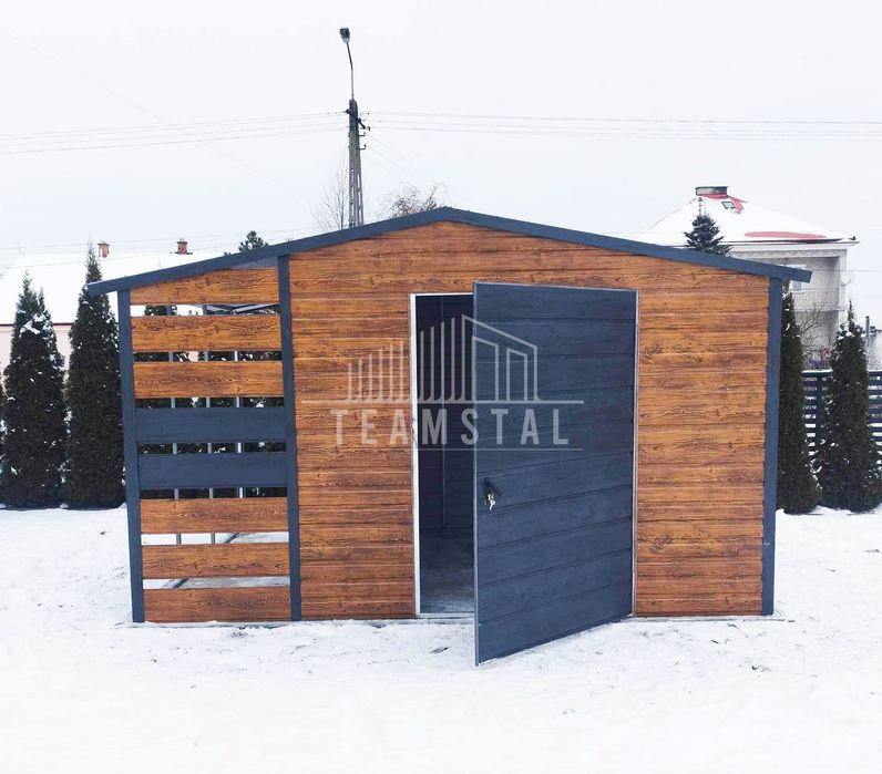 Domek Ogrodowy - Schowek Garaż 2,5x2 + wiata - okno - drzwi - TS524